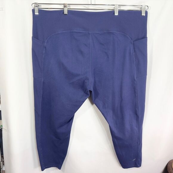 Freely Plus Size‎ 3X Leggings Blue Ribbed Full Length Stretch Athleisure 991 - Picture 2 of 11
